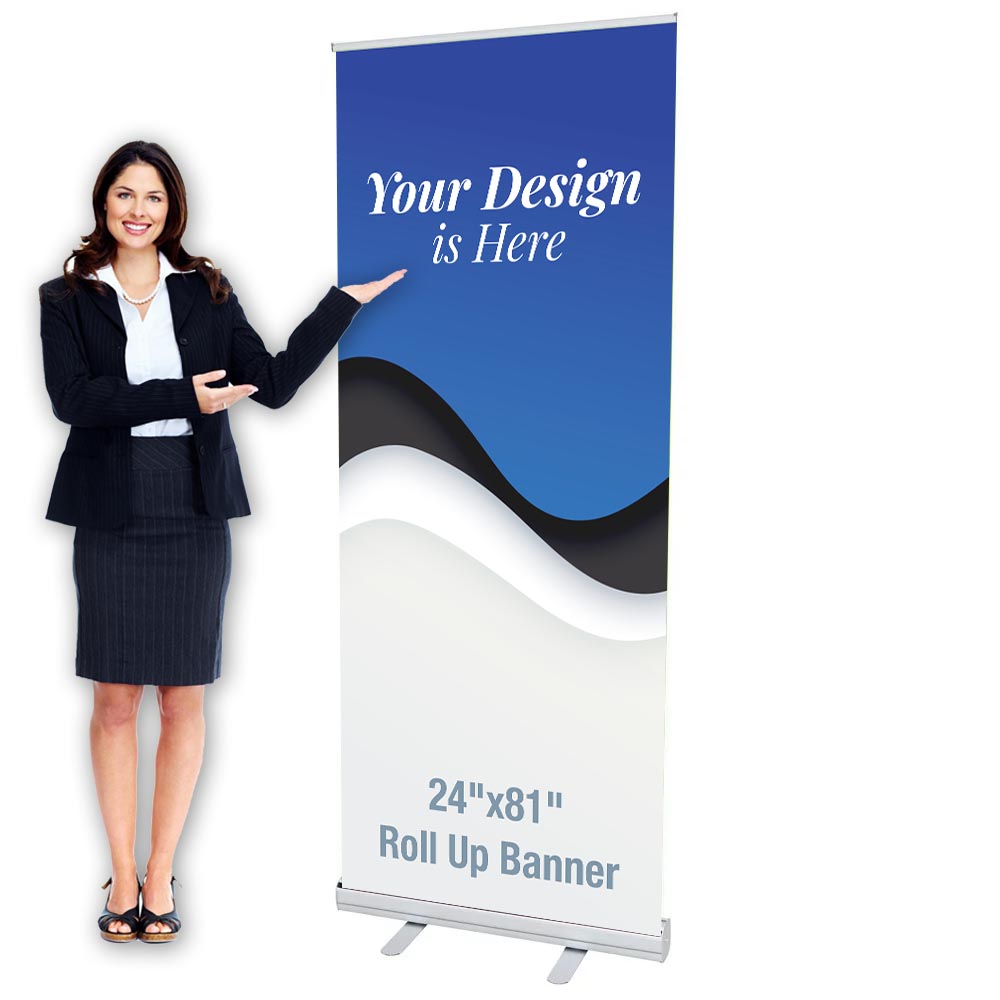 24 x 81 Economy Retractable Banner Stand - Trade Show Displays Print